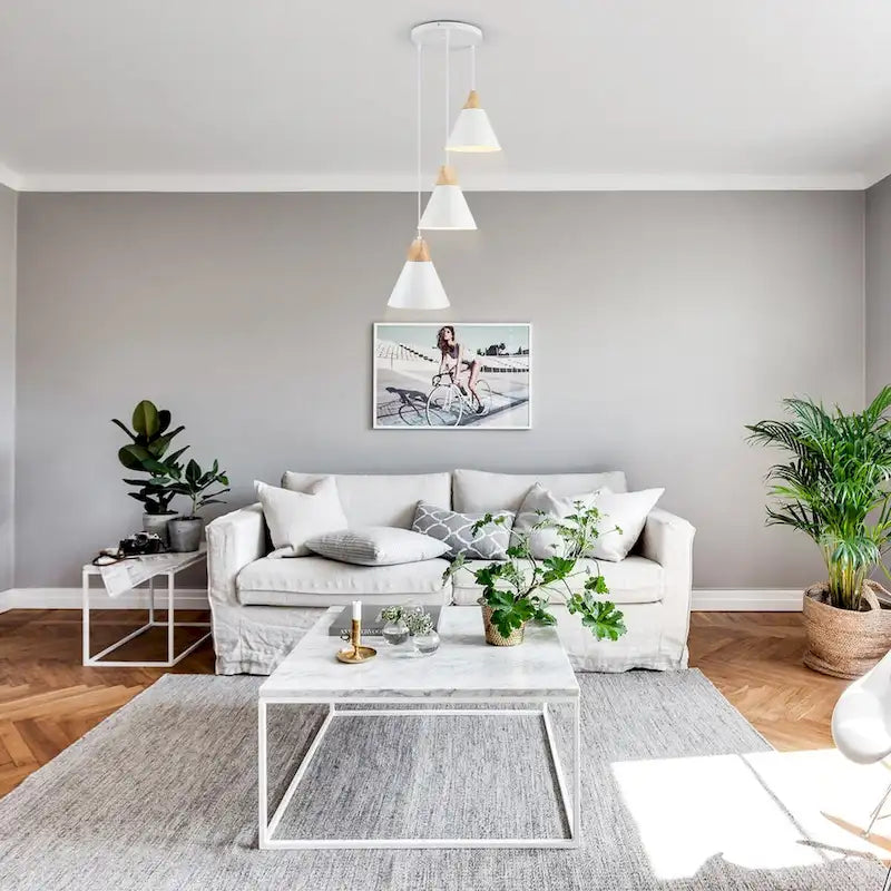 3-Light 9.4 W Metal Wood Island Pendant Lights for Kitchen Living Room