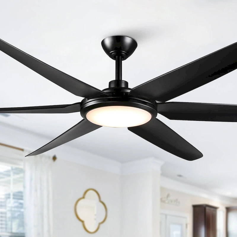 65-inch Modern Large Dimmable LED Large Ceiling Fan with Remote,DC Reversible Motor - 65 W x 13.3  H/16.3 H