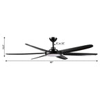 65-inch Modern Large Dimmable LED Large Ceiling Fan with Remote,DC Reversible Motor - 65 W x 13.3  H/16.3 H
