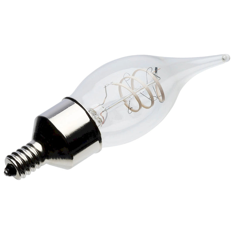 4W LED Reminiscent Flex Gray Coil Filament CA11 Candelabra Base 2700K CCT 120V - Clear