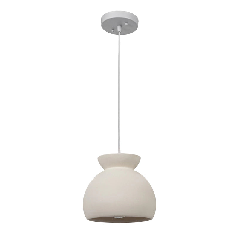 Sienna Ceramic Ceiling Light with Fabric Cord - 9.0 L x 9.0 W x 7.8 H