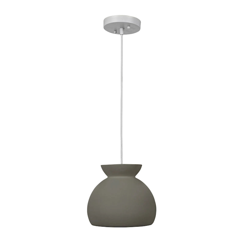 Sienna Ceramic Ceiling Light with Fabric Cord - 9.0 L x 9.0 W x 7.8 H