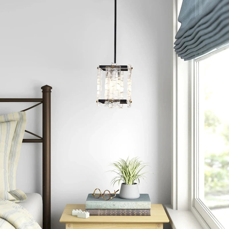 4-Lights Special Square Glass Shade Pendant Lighting - 7.9 D4.7 W57.1 H(Adjustable)