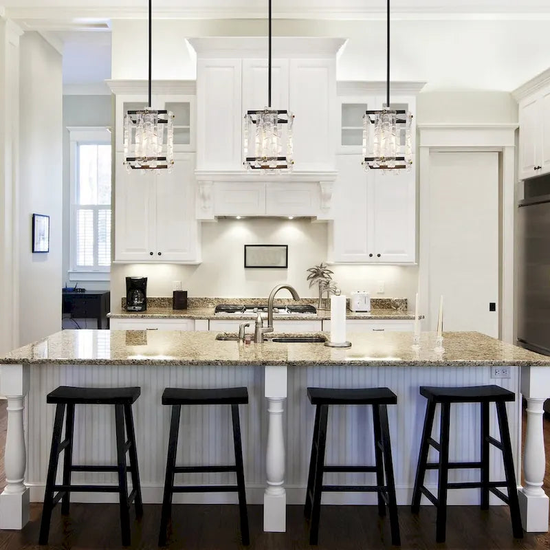 4-Lights Special Square Glass Shade Pendant Lighting - 7.9 D4.7 W57.1 H(Adjustable)