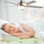 Ventilateur de plafond 52 avec éclairage et télécommande, ventilateur de plafond à 5 pales avec lumière à intensité variable - 53
