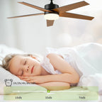 Ventilateur de plafond 52 avec éclairage et télécommande, ventilateur de plafond à 5 pales avec lumière à intensité variable - 53
