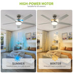 Ventilateur de plafond 52 avec éclairage et télécommande, ventilateur de plafond à 5 pales avec lumière à intensité variable - 53